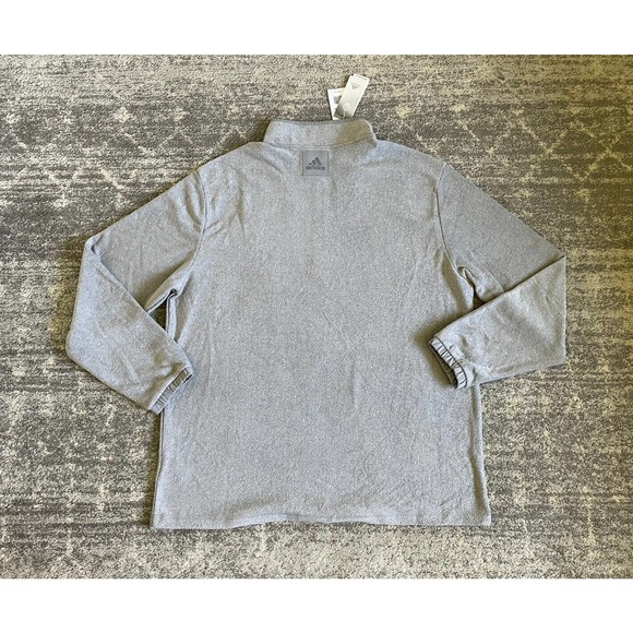 Adidas Mens XL Tall Gray Jacket 1/4 Zipper Terrycloth Mid weight NWT N7 - Picture 2 of 10